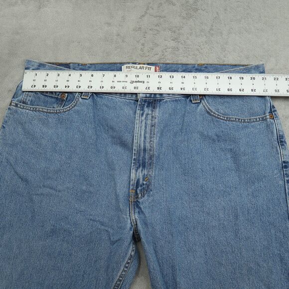 Levi's 505 Jeans Mens Size 44x30 (42x30 Actual) Blue Regular Straight Denim - Picture 13 of 16